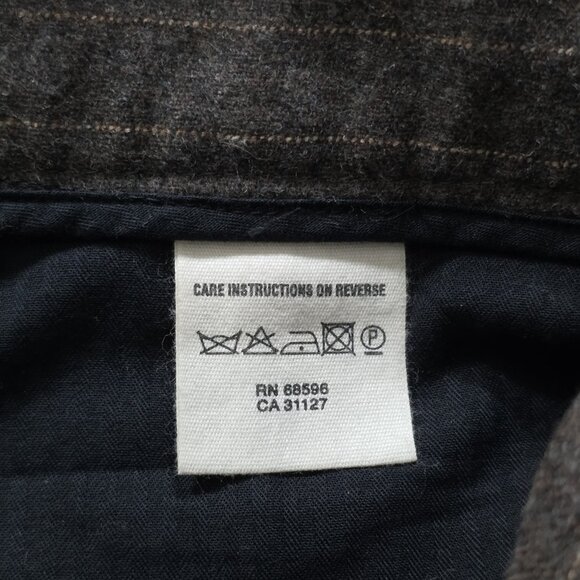 DKNY Classic Dress Trousers Mens US 34 Brown Striped Wool Cashmere Pockets Italy - Picture 11 of 16